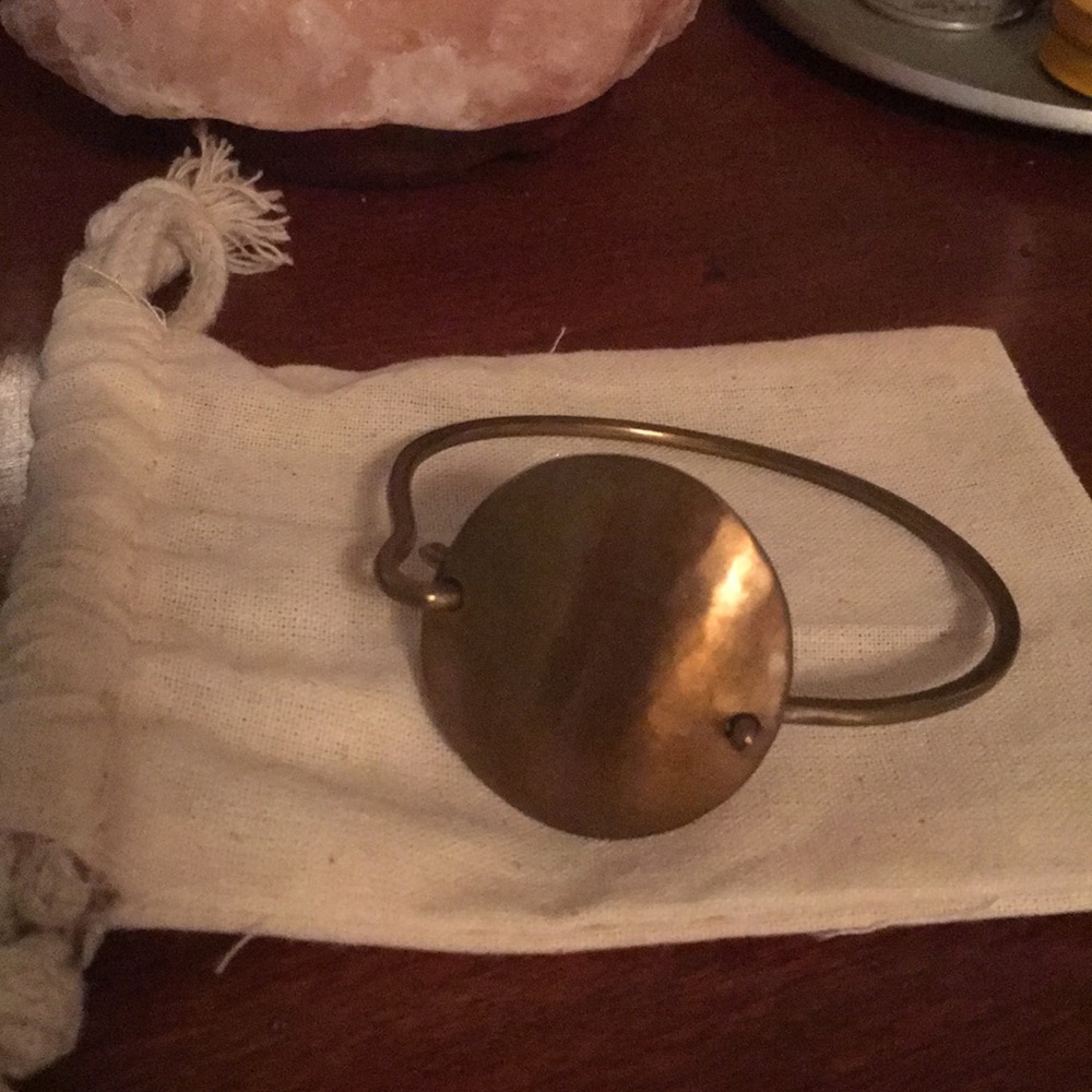 Brushed gold bangle